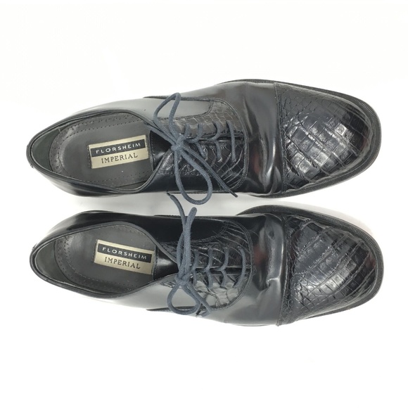 Florsheim Imperial Oxfords Sz 9.5 Black Alligator main image 6